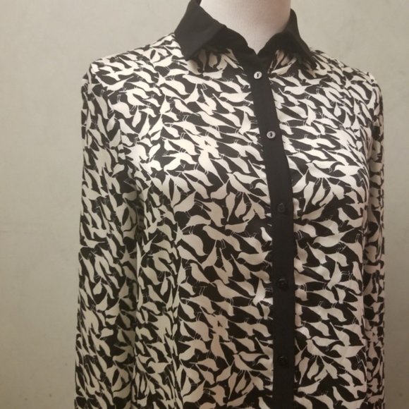 Zara black and white patterned top size XS (N23) - Picture 7 of 7